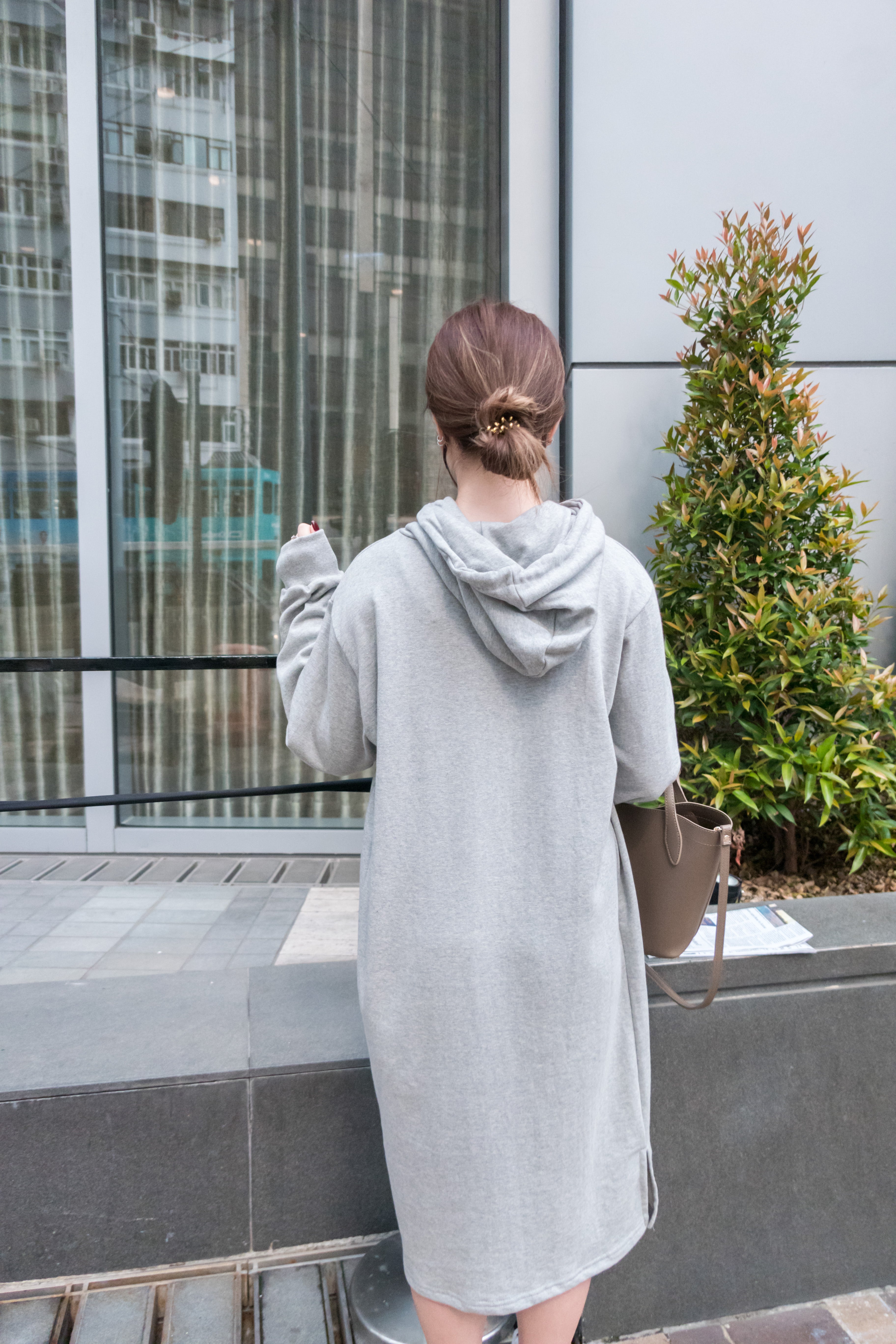 Quality 輕便美混灰防皺舒適衛衣, Hoodie Dress/ DS8977