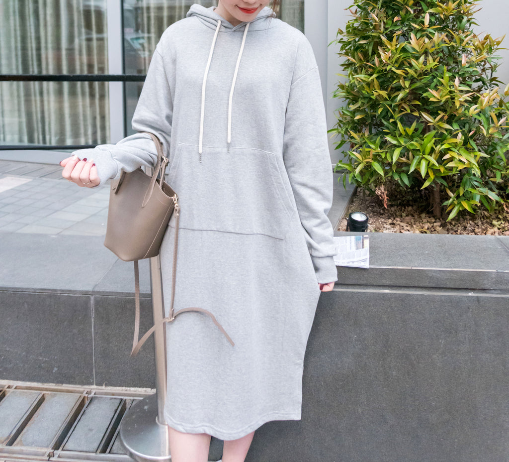 Quality 輕便美混灰防皺舒適衛衣, Hoodie Dress/ DS8977