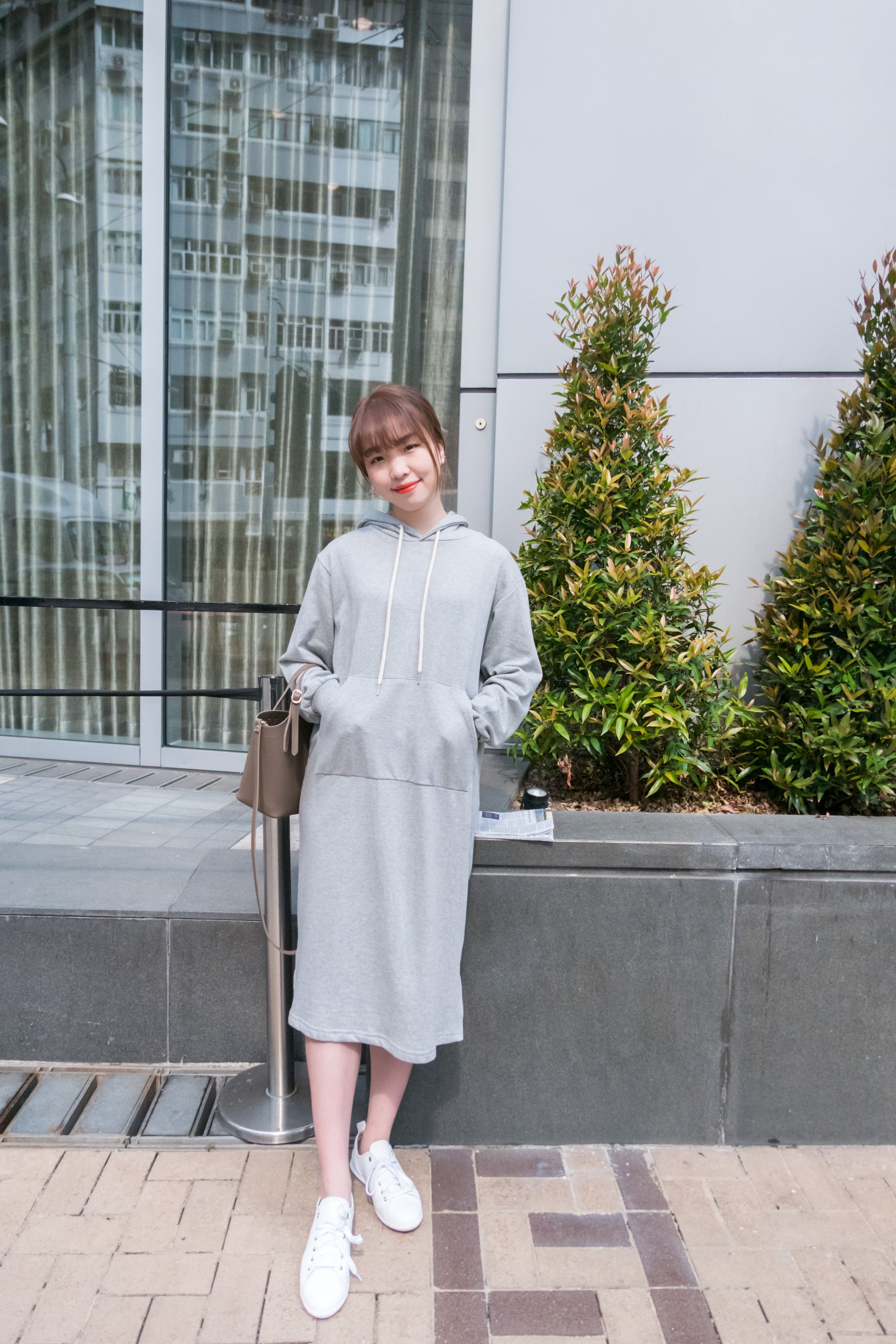Quality 輕便美混灰防皺舒適衛衣, Hoodie Dress/ DS8977