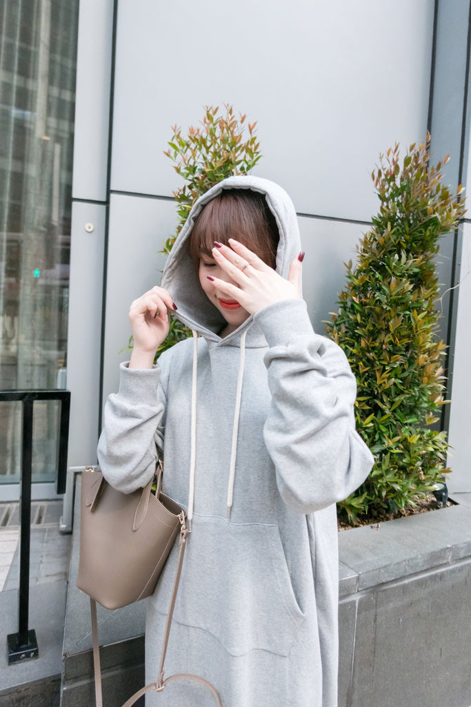 Quality 輕便美混灰防皺舒適衛衣, Hoodie Dress/ DS8977