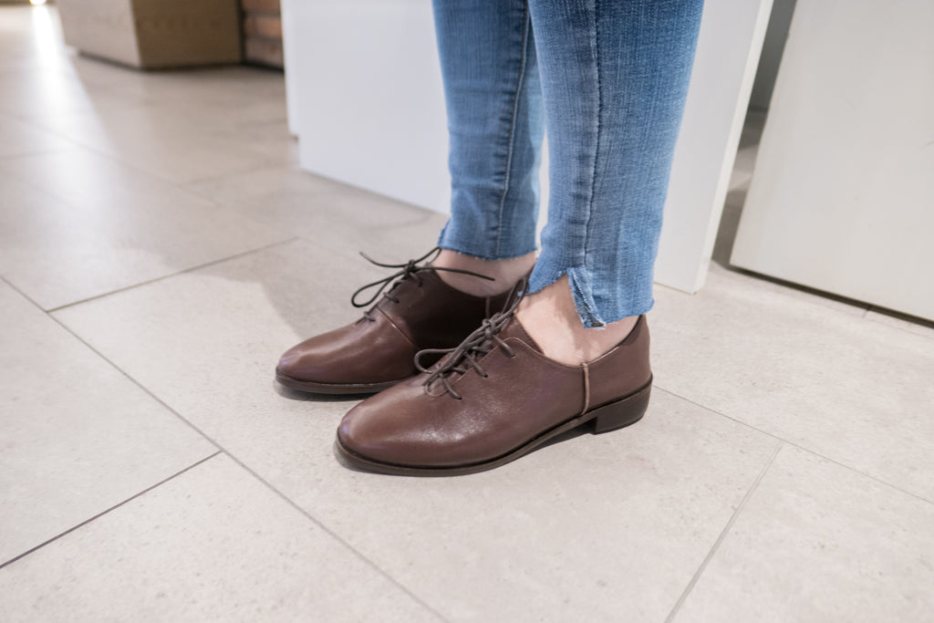 leather oxford 啡色牛皮經典牛津鞋, Shoes/ SH8053