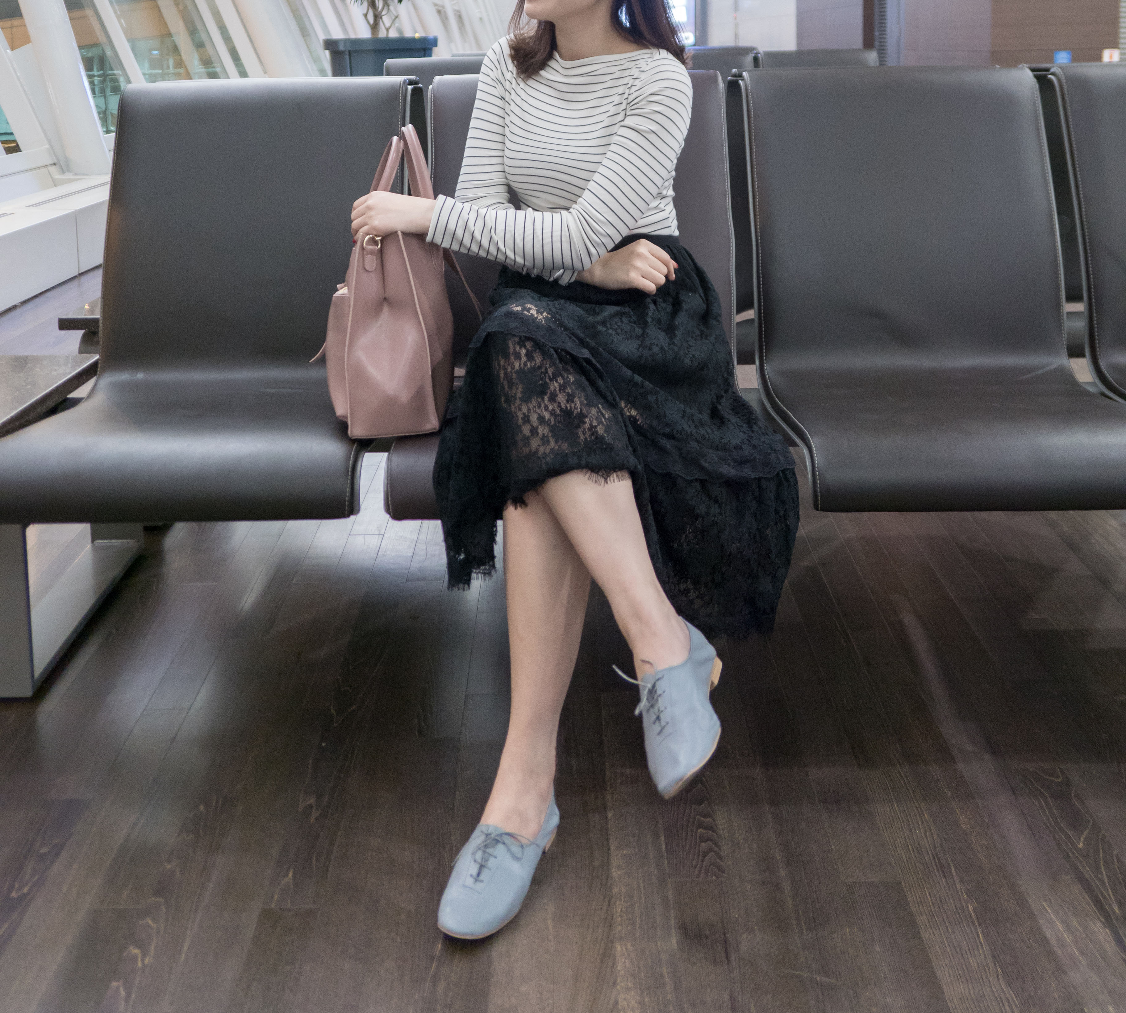 I Want it 天藍羊皮slim-cut休閒鞋, Shoes/ SH8054