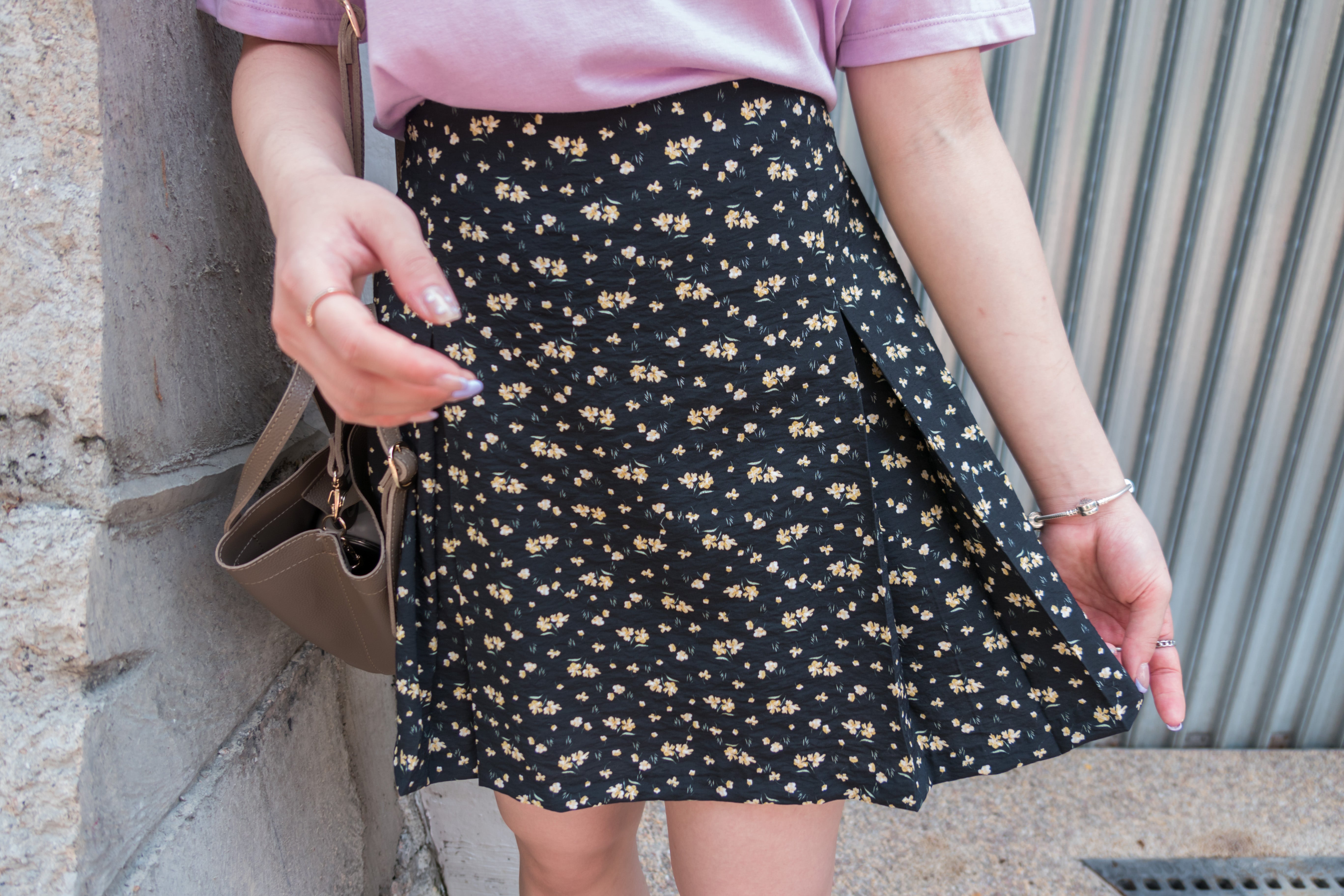 Sea Flower 水彩小碎花車褶顯瘦散形裙褲, Skirt Pants/ SK8596 (white sold out)
