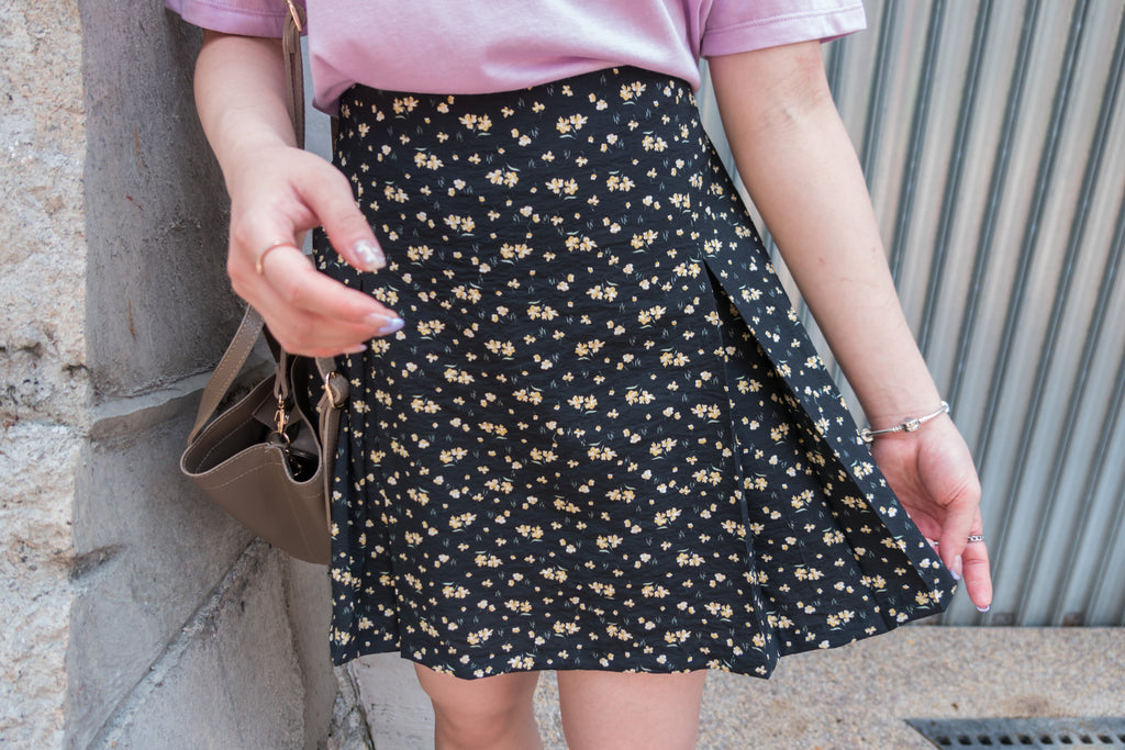 Sea Flower 水彩小碎花車褶顯瘦散形裙褲, Skirt Pants/ SK8596 (white sold out)