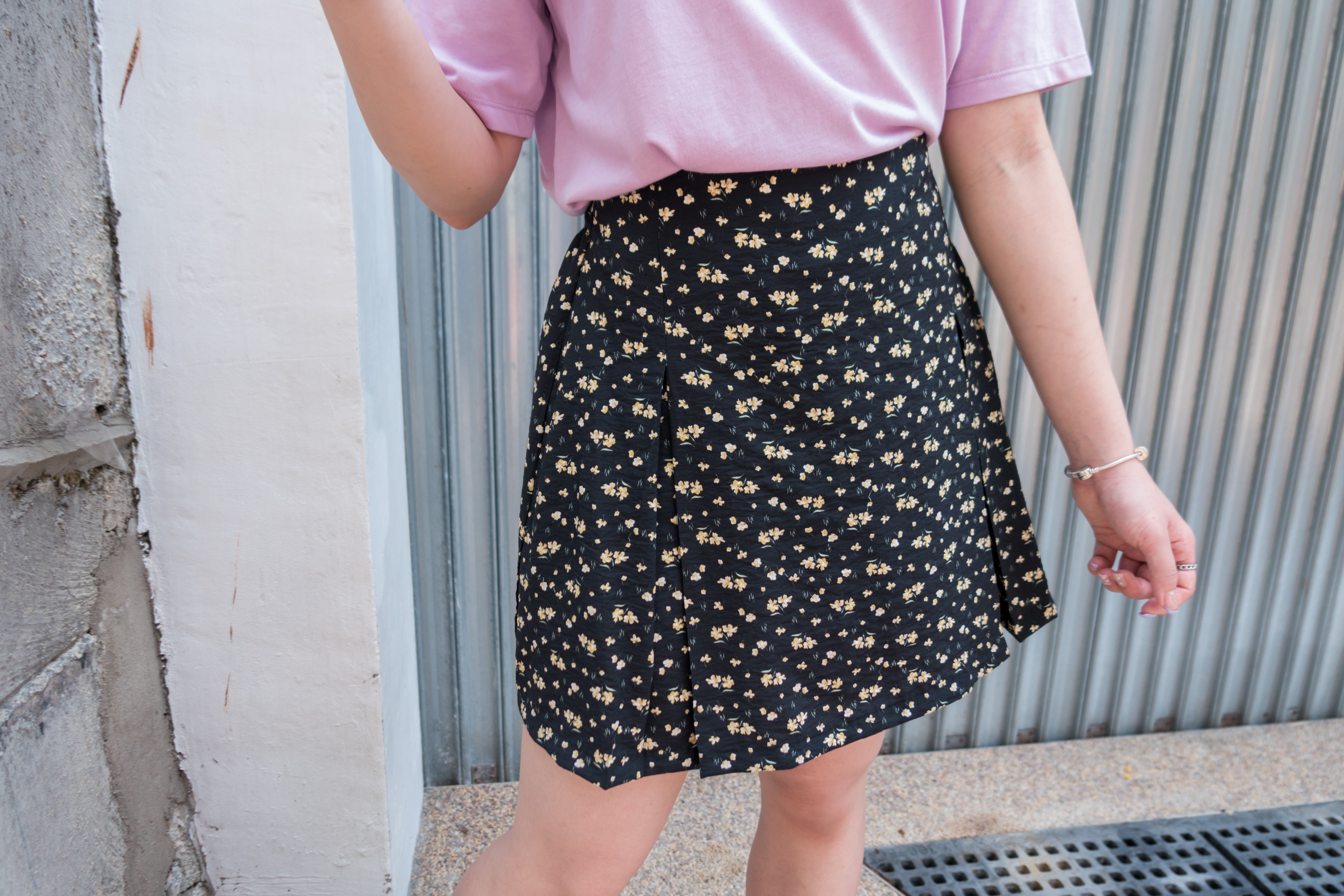 Sea Flower 水彩小碎花車褶顯瘦散形裙褲, Skirt Pants/ SK8596 (white sold out)