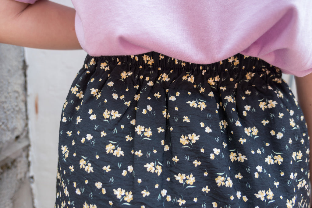 Sea Flower 水彩小碎花車褶顯瘦散形裙褲, Skirt Pants/ SK8596 (white sold out)