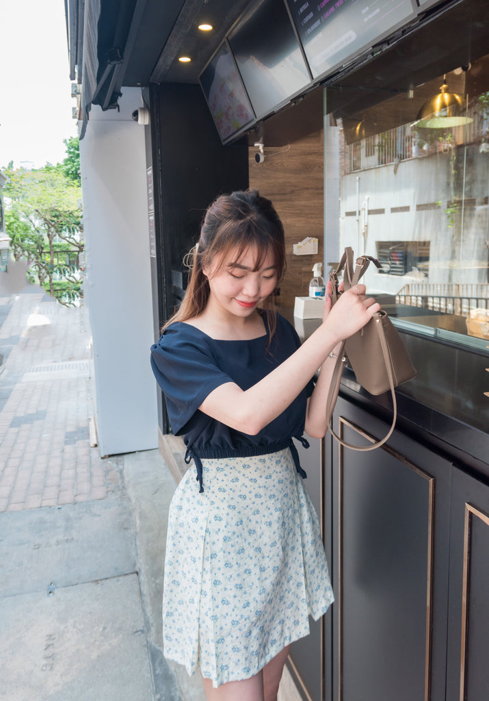 Sea Flower 水彩小碎花車褶顯瘦散形裙褲, Skirt Pants/ SK8596 (white sold out)