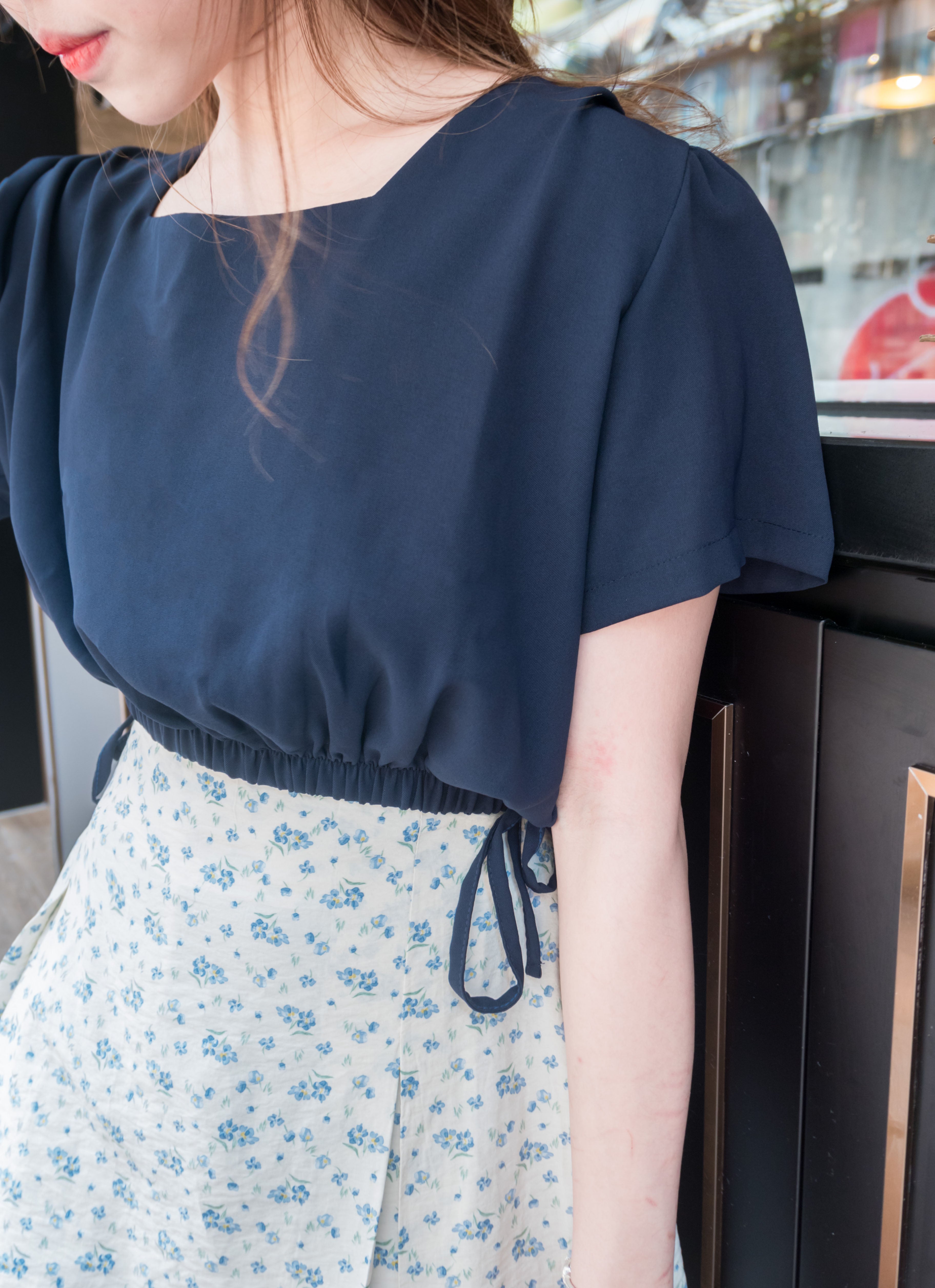 Sea Flower 水彩小碎花車褶顯瘦散形裙褲, Skirt Pants/ SK8596 (white sold out)