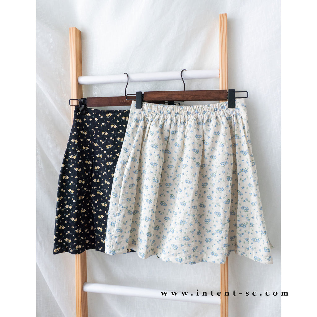 Sea Flower 水彩小碎花車褶顯瘦散形裙褲, Skirt Pants/ SK8596 (white sold out)