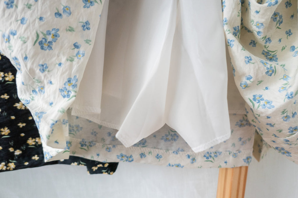 Sea Flower 水彩小碎花車褶顯瘦散形裙褲, Skirt Pants/ SK8596 (white sold out)
