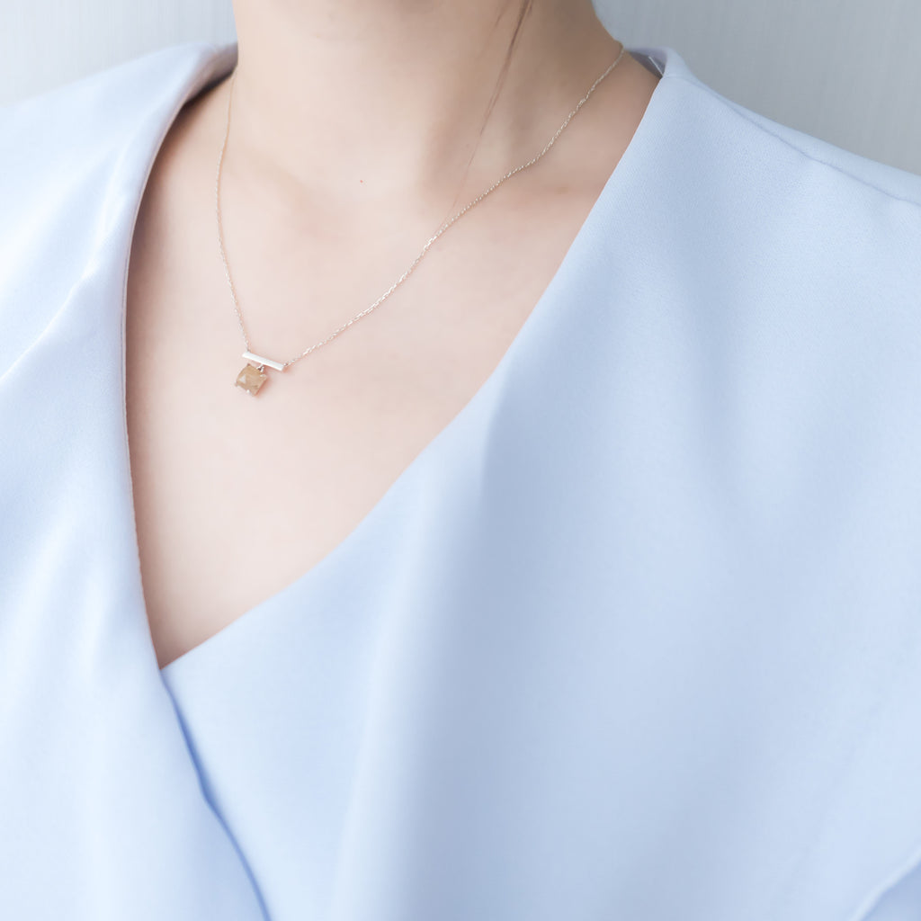 Natural Quartz, Silver Necklace/ NL8118
