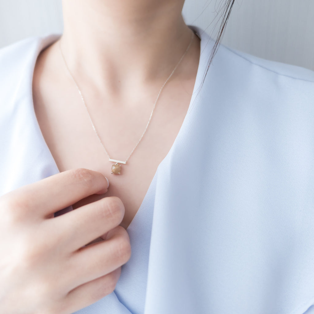 Natural Quartz, Silver Necklace/ NL8118