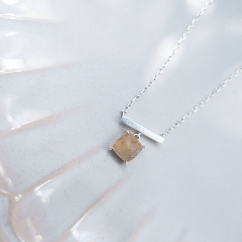 Natural Quartz, Silver Necklace/ NL8118