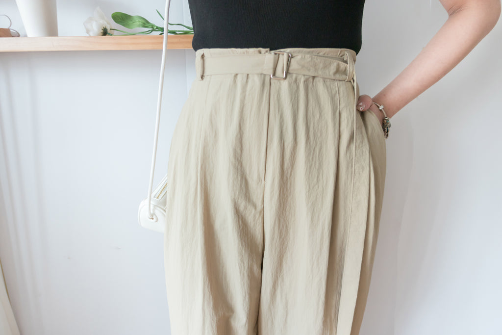 Square Belt 方形腰帶超闊褲管蘿蔔褲, Carrot Pants/ PT8344