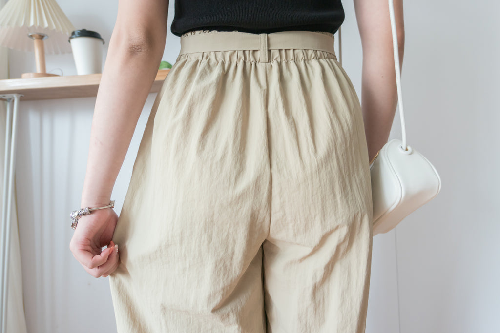 Square Belt 方形腰帶超闊褲管蘿蔔褲, Carrot Pants/ PT8344