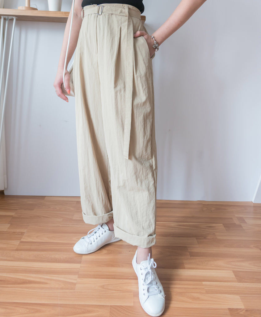 Square Belt 方形腰帶超闊褲管蘿蔔褲, Carrot Pants/ PT8344