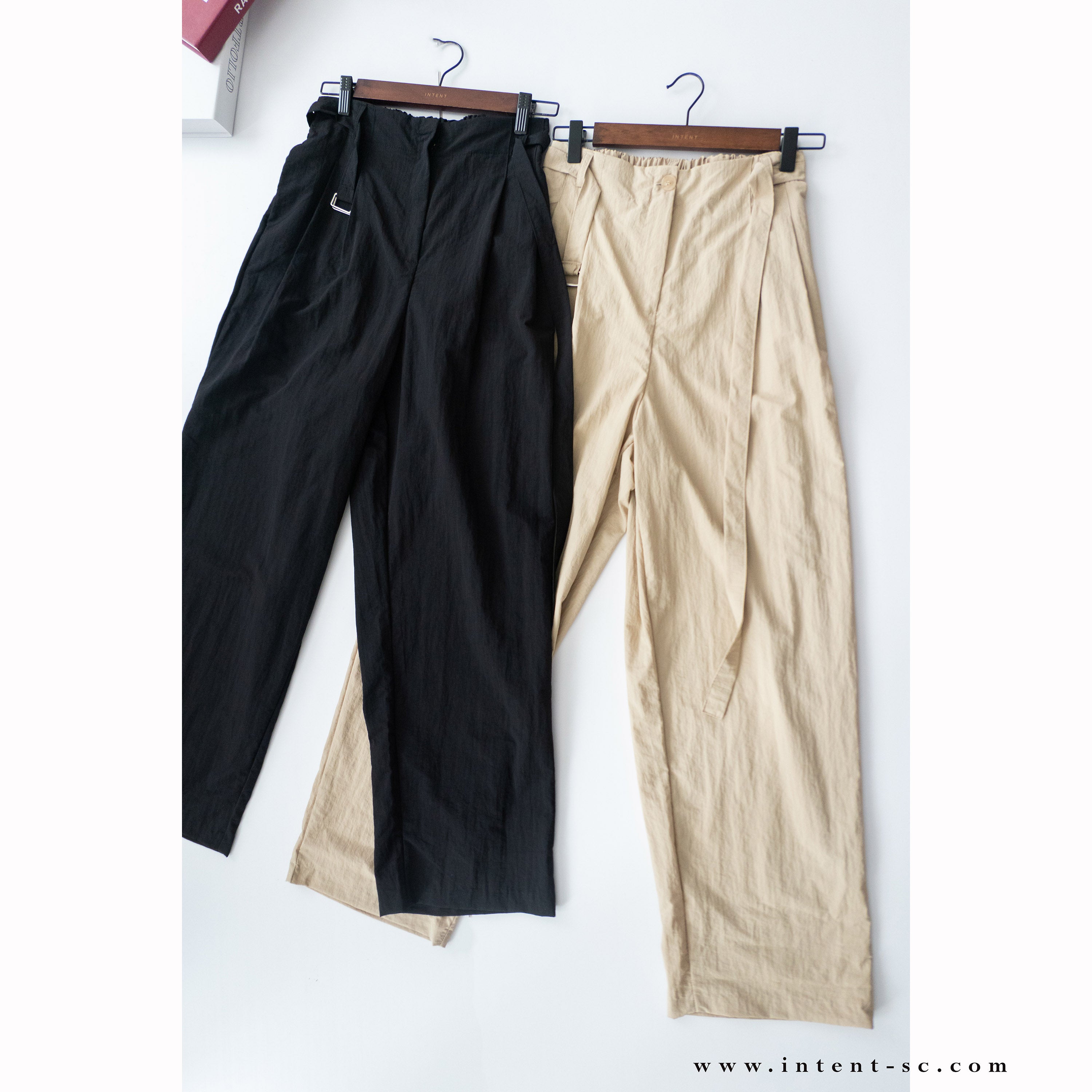 Square Belt 方形腰帶超闊褲管蘿蔔褲, Carrot Pants/ PT8344