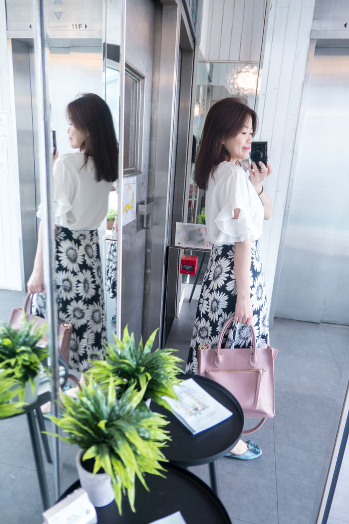Big Daisy 日系感大印花後橡筋A形裙, Skirt/ SK8181