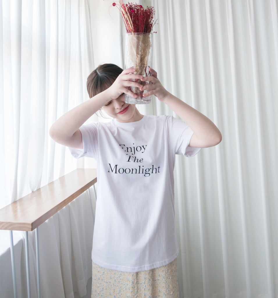 Moon Bathing 浪漫詩句文字,Tee/ TP8776 (honeydew sold out)