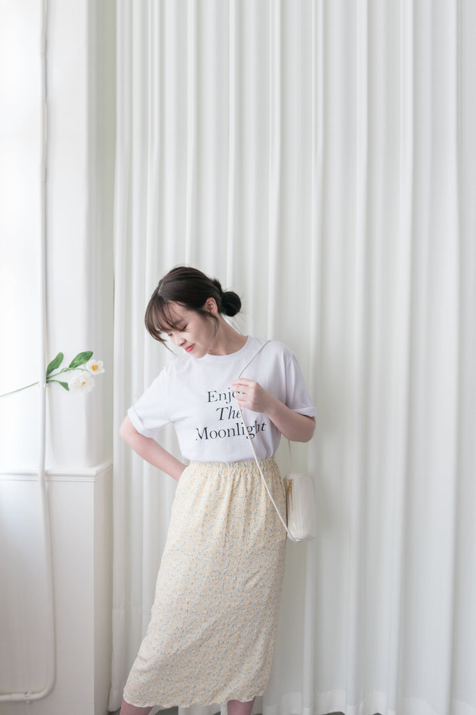 Moon Bathing 浪漫詩句文字,Tee/ TP8776 (honeydew sold out)