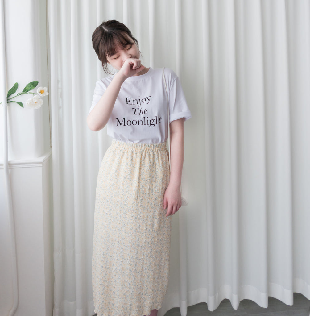 Moon Bathing 浪漫詩句文字,Tee/ TP8776 (honeydew sold out)