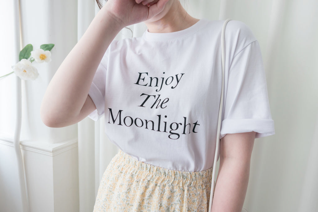 Moon Bathing 浪漫詩句文字,Tee/ TP8776 (honeydew sold out)