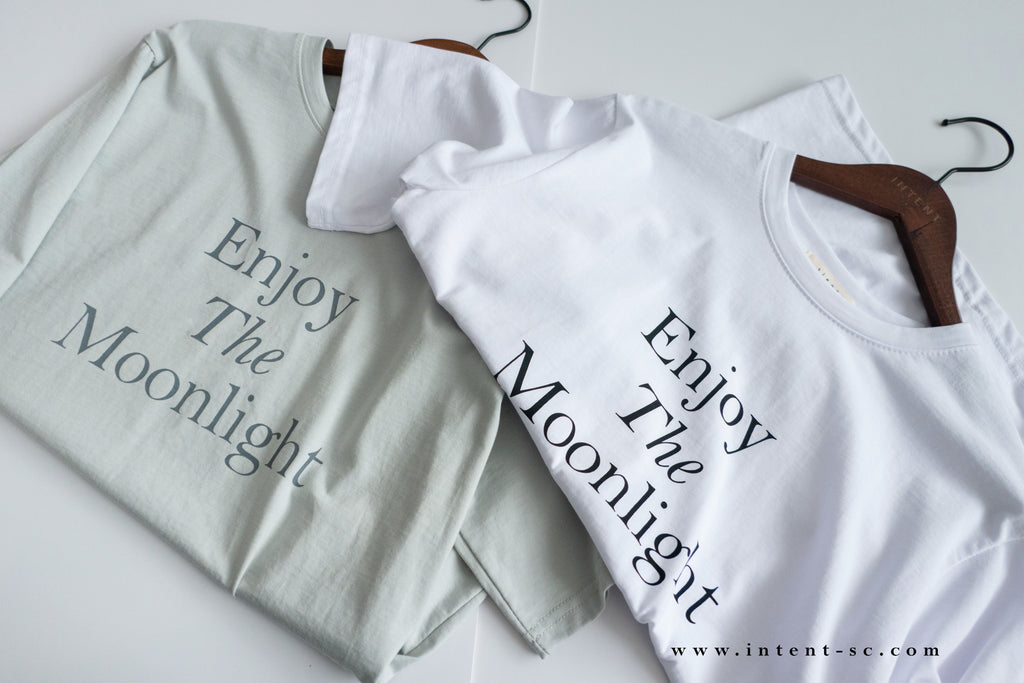 Moon Bathing 浪漫詩句文字,Tee/ TP8776 (honeydew sold out)