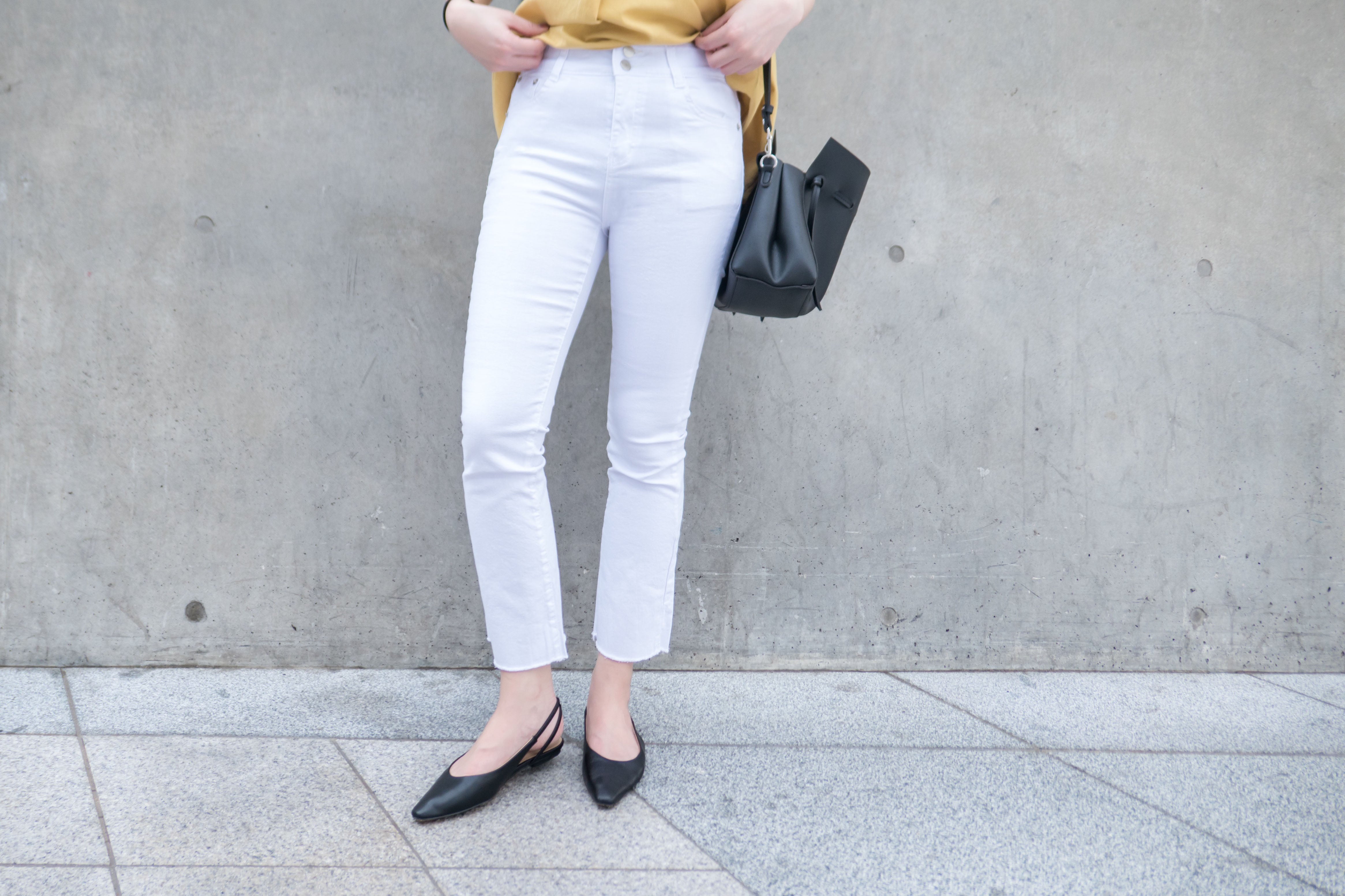 Flare Elastic 全條彈性百搭貼身小直腳, Pants/ PT8220 (WHITE S)