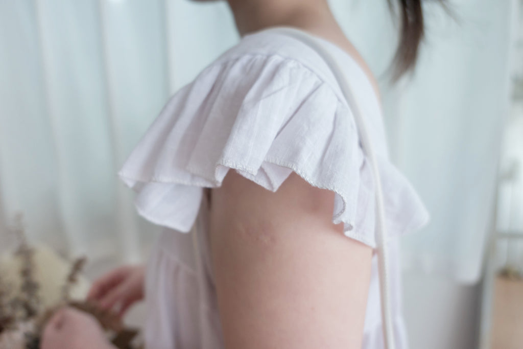 Ruffle 方領小袖高腰線, Blouse/ BU8831 (white sold out)