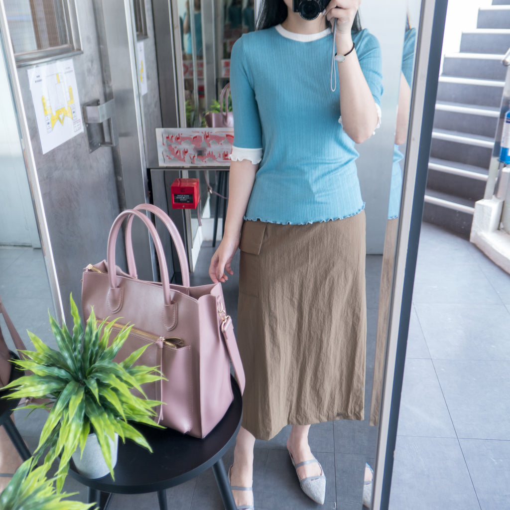 Trench Pocket 風衣感單口袋大開叉直身裙, Skirt/ SK8317