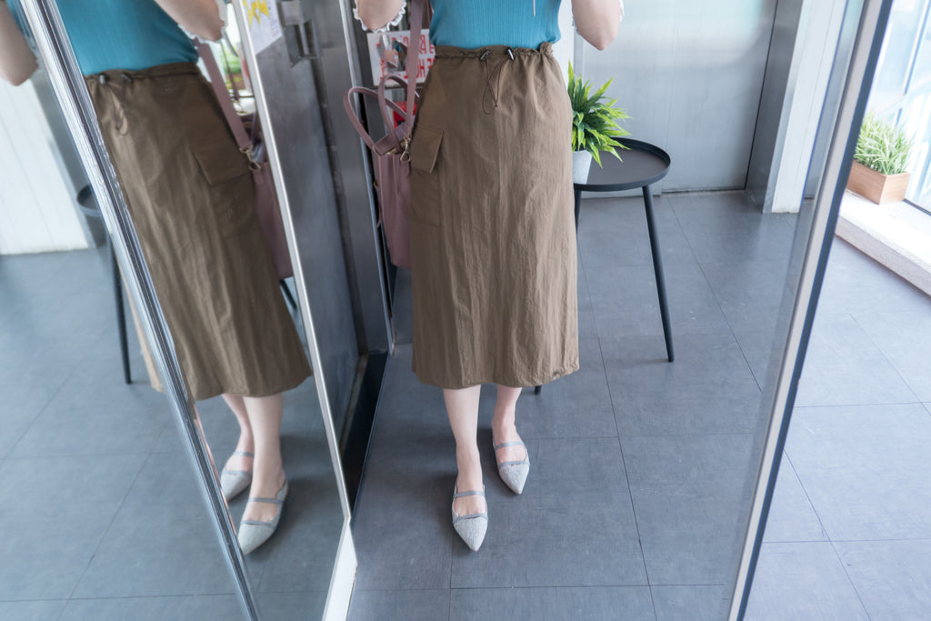 Trench Pocket 風衣感單口袋大開叉直身裙, Skirt/ SK8317