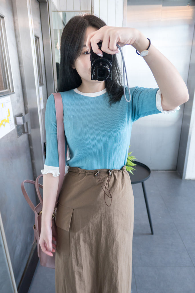 Trench Pocket 風衣感單口袋大開叉直身裙, Skirt/ SK8317