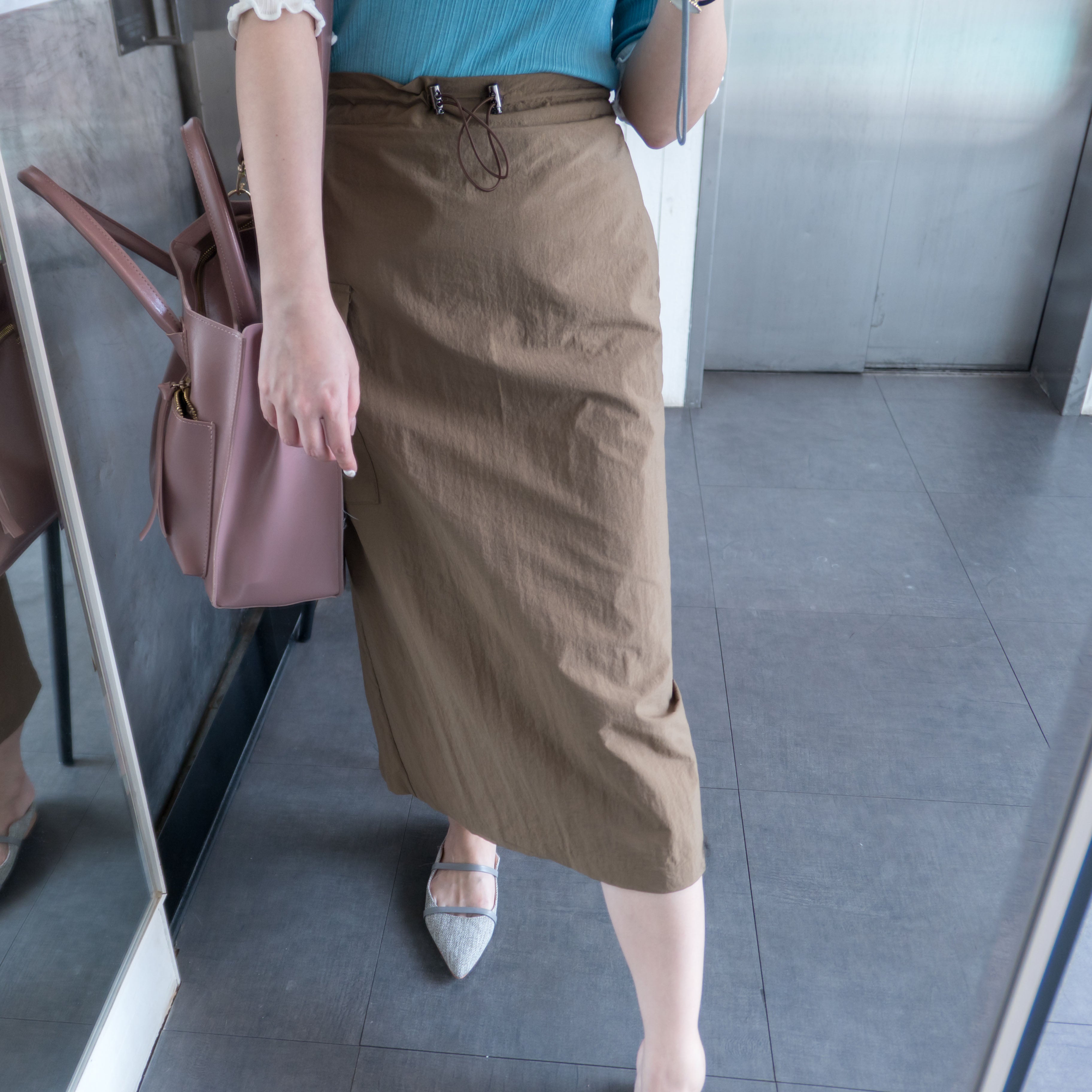 Trench Pocket 風衣感單口袋大開叉直身裙, Skirt/ SK8317