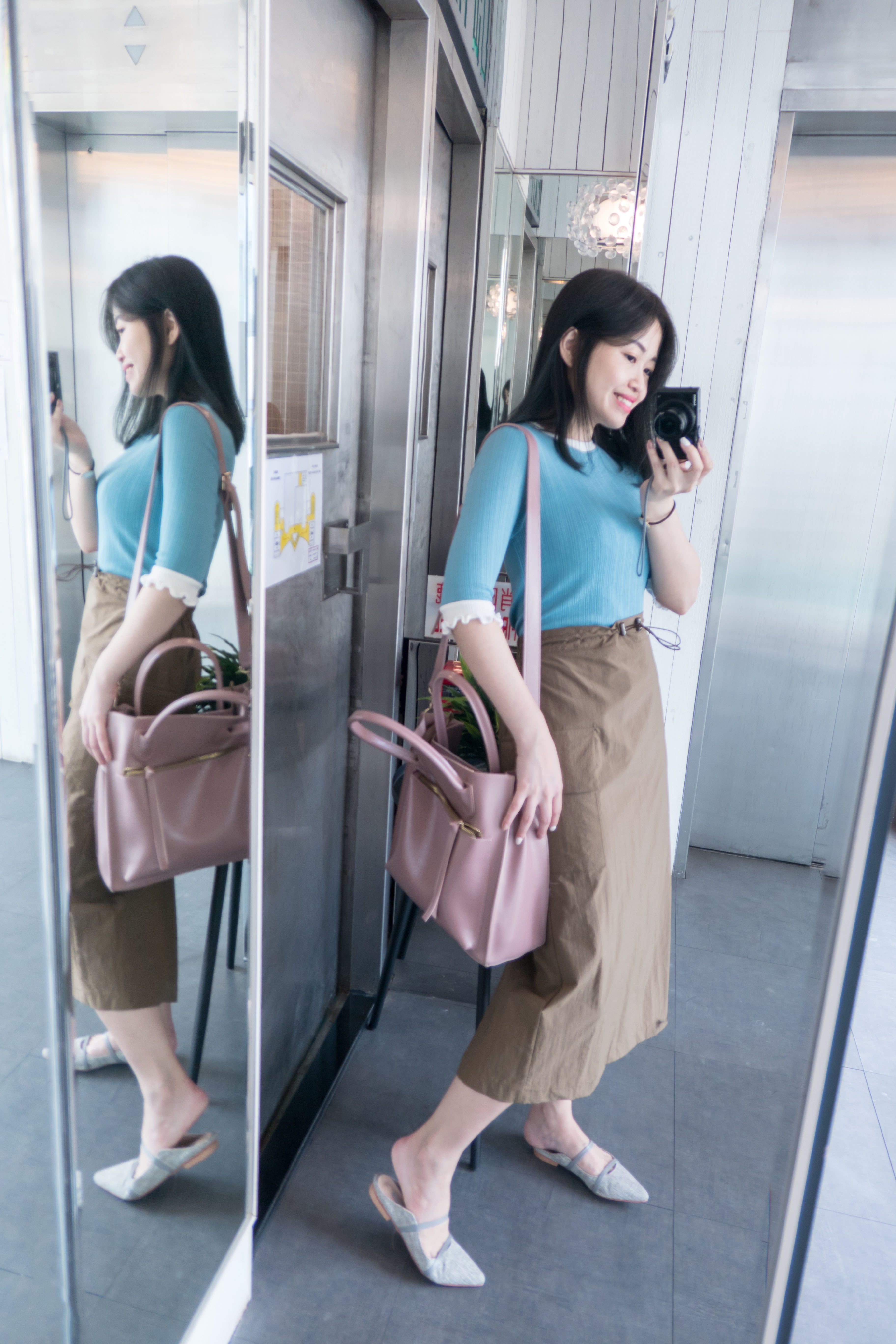 Trench Pocket 風衣感單口袋大開叉直身裙, Skirt/ SK8317