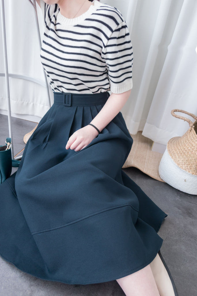 Stripe Knit 圓領短袖條緻針織上衣, Top/ TP8788 (Black Sold Out)