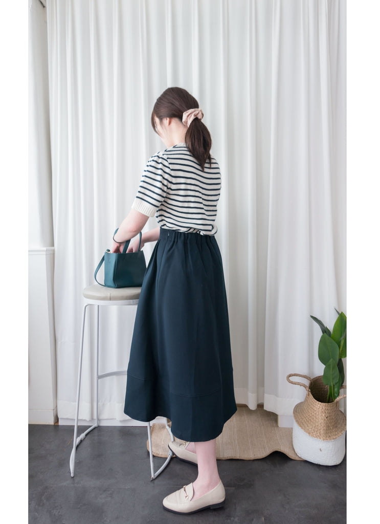 Stripe Knit 圓領短袖條緻針織上衣, Top/ TP8788 (Black Sold Out)