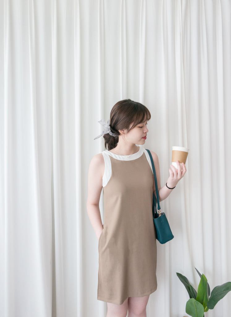 Classic Halter 雙色顯瘦入膊隱形口袋, Dress/ DS9105
