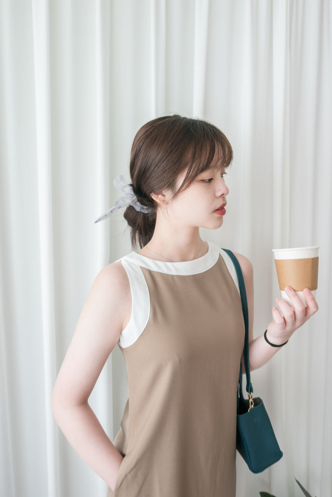 Classic Halter 雙色顯瘦入膊隱形口袋, Dress/ DS9105