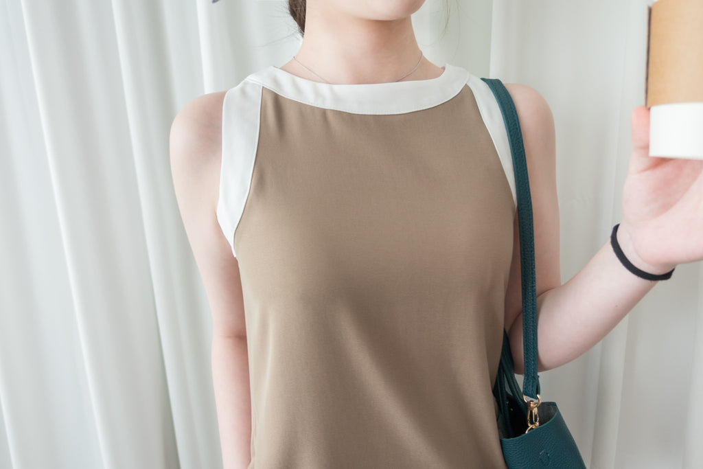Classic Halter 雙色顯瘦入膊隱形口袋, Dress/ DS9105