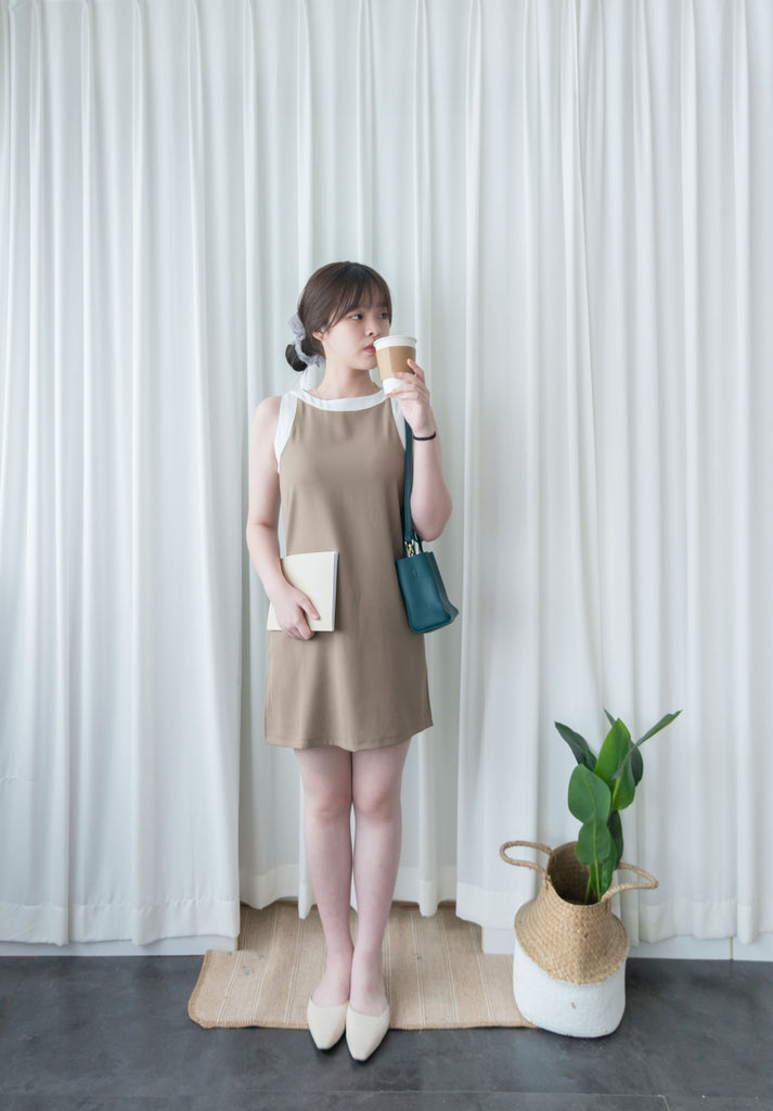 Classic Halter 雙色顯瘦入膊隱形口袋, Dress/ DS9105