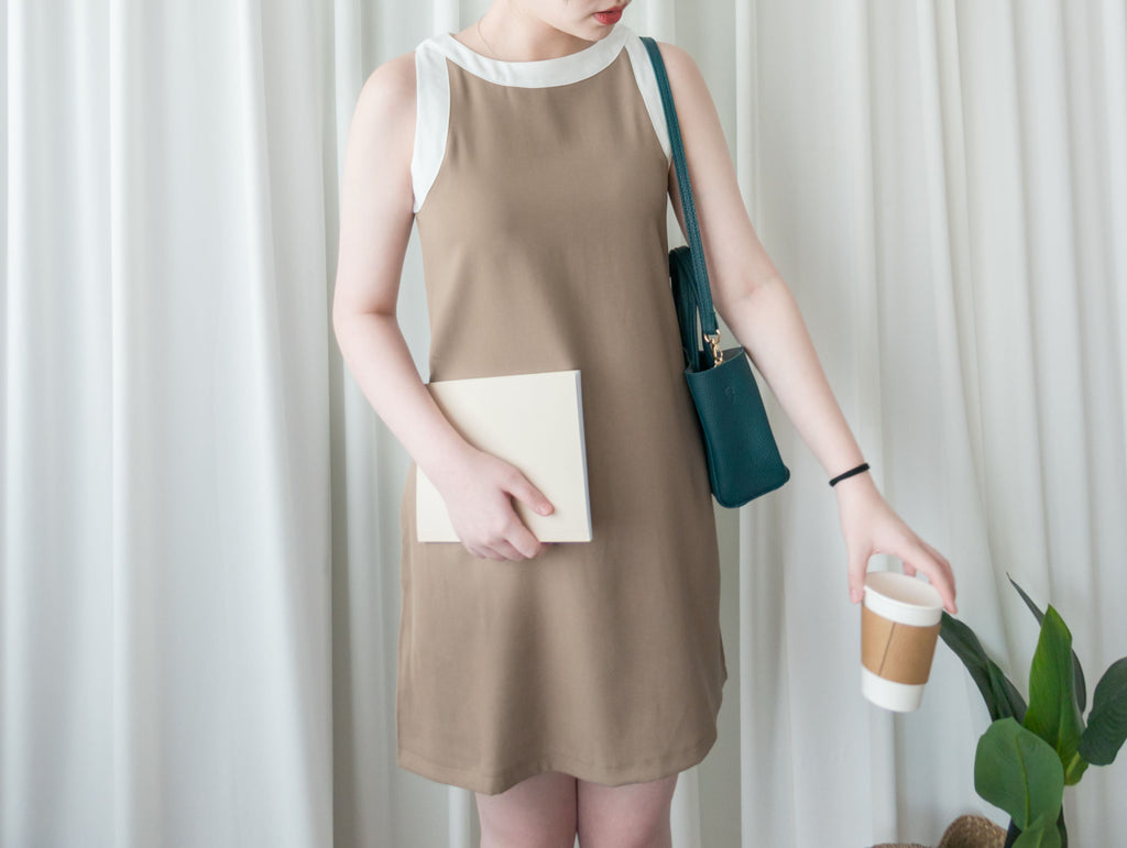 Classic Halter 雙色顯瘦入膊隱形口袋, Dress/ DS9105