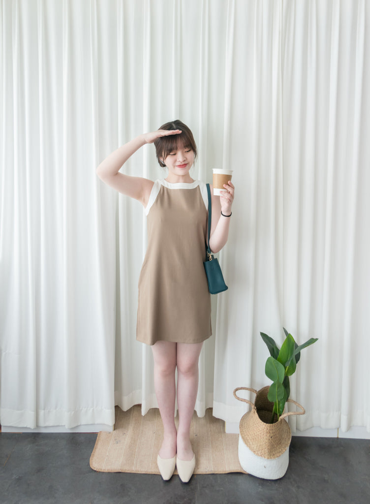 Classic Halter 雙色顯瘦入膊隱形口袋, Dress/ DS9105