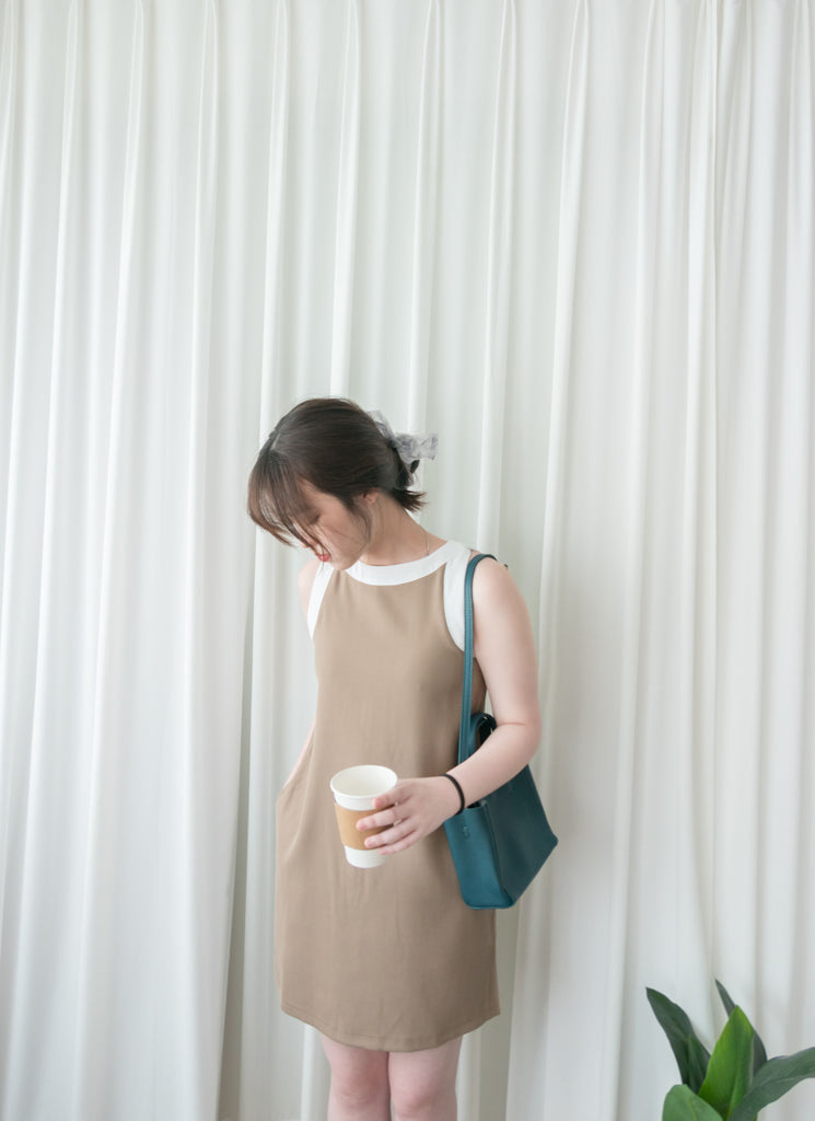 Classic Halter 雙色顯瘦入膊隱形口袋, Dress/ DS9105