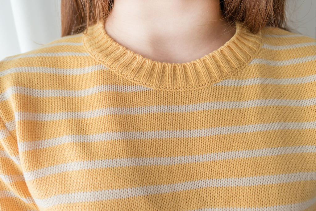 Stripe Knit 圓領短袖條緻針織上衣, Top/ TP8788 (Black Sold Out)