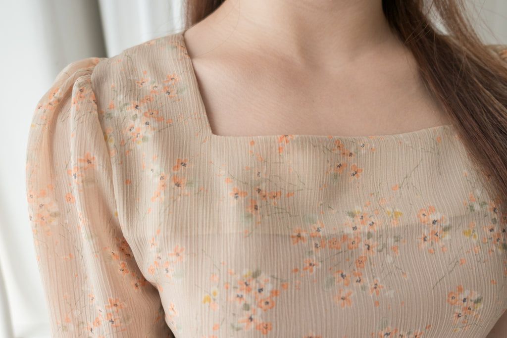 Bouquet 優雅杏果花束修身束裙擺連身裙, Dress/ DS9108