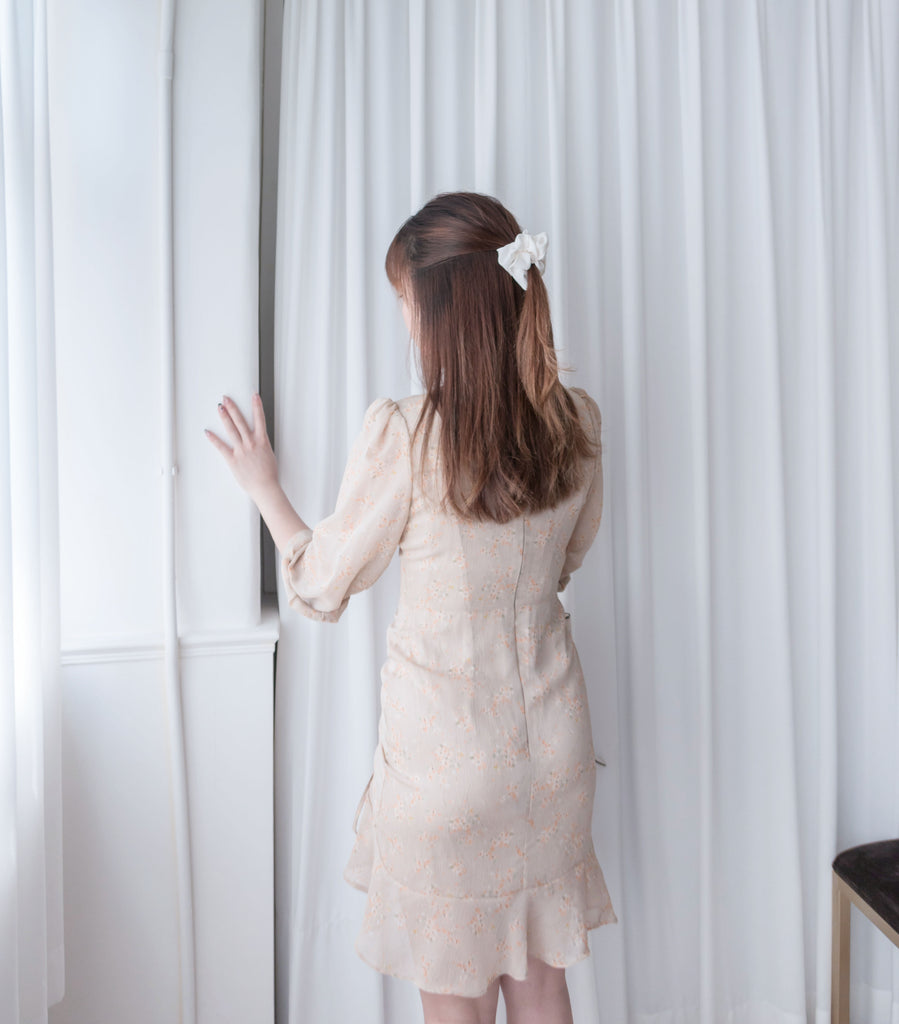 Bouquet 優雅杏果花束修身束裙擺連身裙, Dress/ DS9108