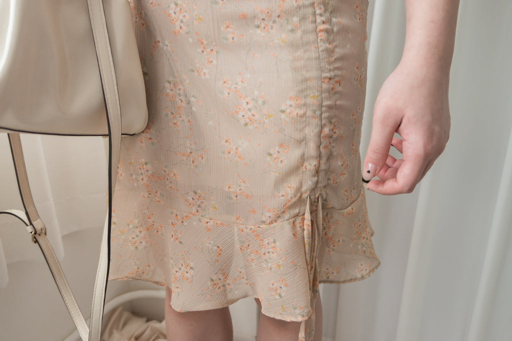 Bouquet 優雅杏果花束修身束裙擺連身裙, Dress/ DS9108