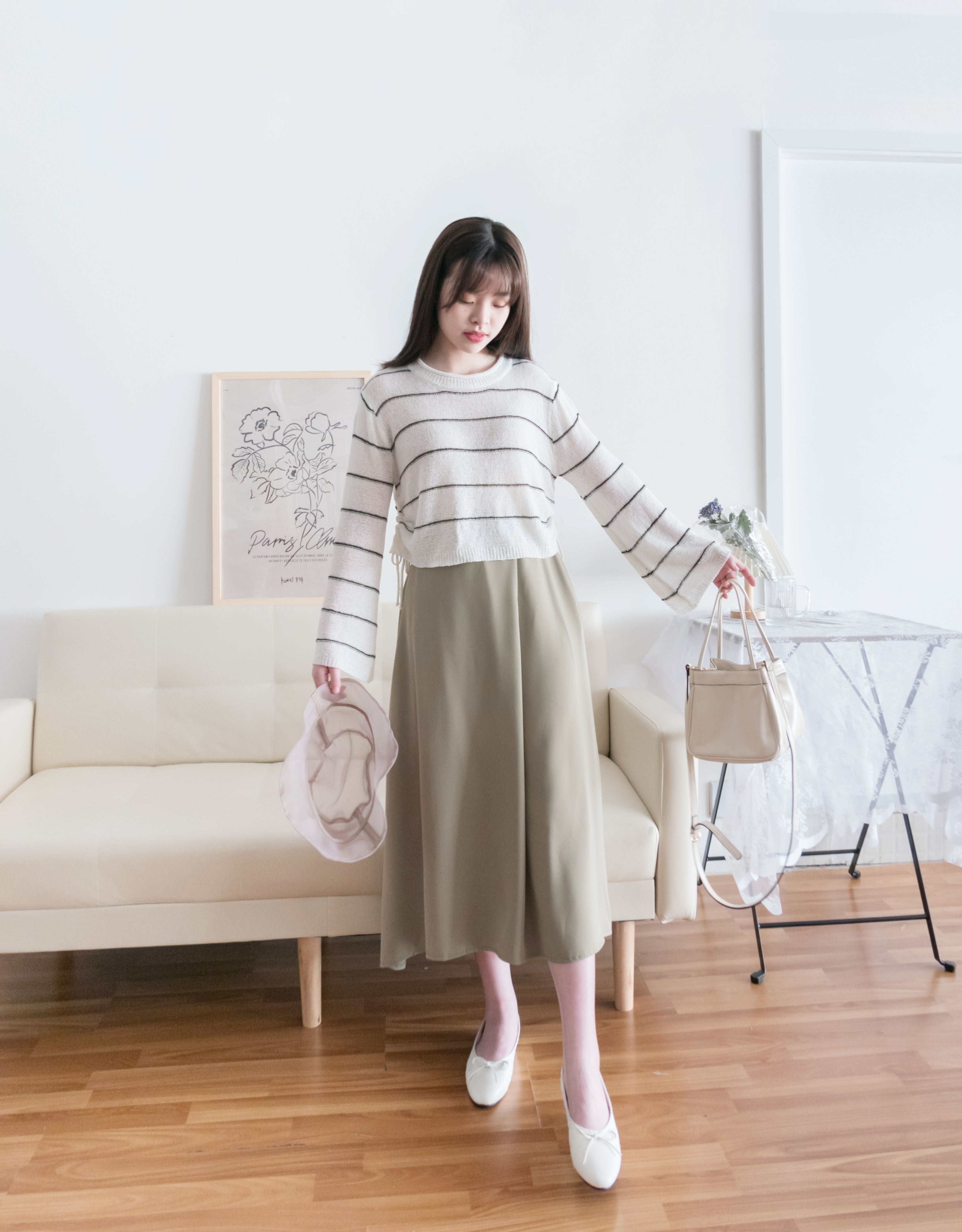 Gold Stripe 混金線條紋闊袖蝴蝶線衫, Knit Top / TP8798