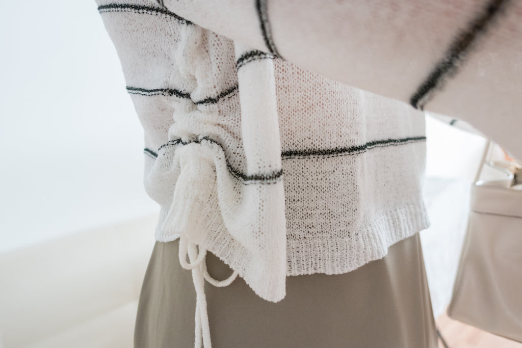 Gold Stripe 混金線條紋闊袖蝴蝶線衫, Knit Top / TP8798