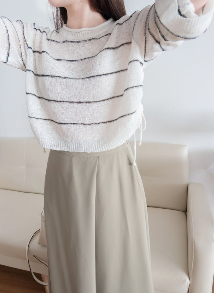 Gold Stripe 混金線條紋闊袖蝴蝶線衫, Knit Top / TP8798